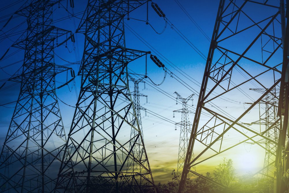 Pylons at sunset